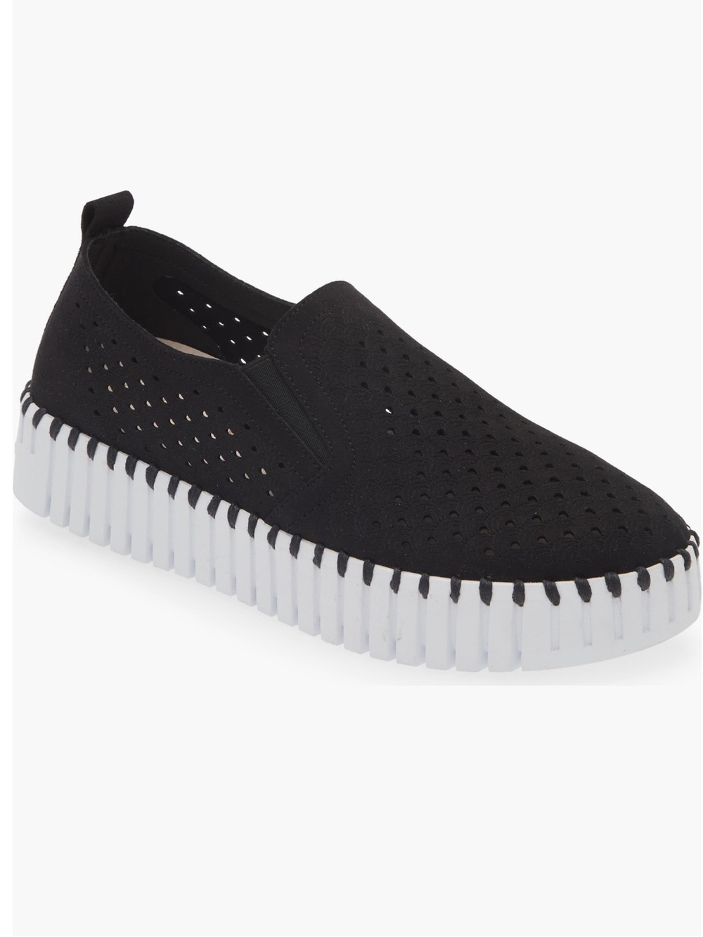 Ilse Jacobsen Black HORNBAEK Tulip Flat Slip-On Low Top Perforated Shoe